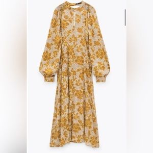 Zara Yellow Floral Maxi Dress